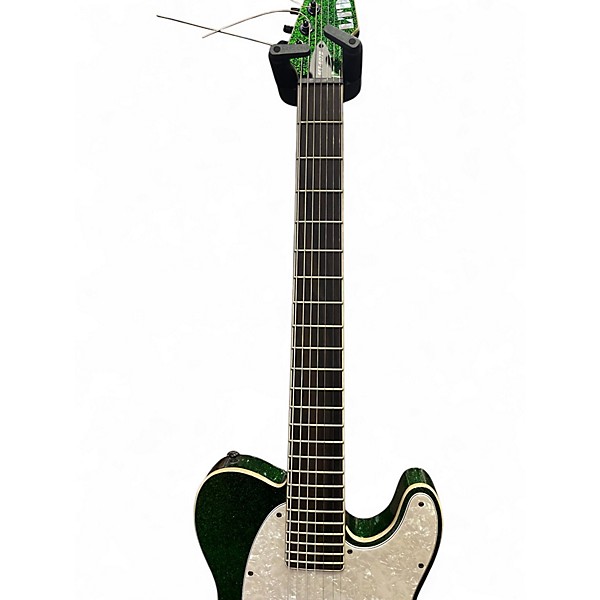 Used ESP LTD SCT607B Stephen Carpenter Signature 7 String Metallic Green Solid Body Electric Guitar