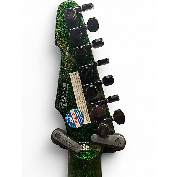 Used ESP LTD SCT607B Stephen Carpenter Signature 7 String Metallic Green Solid Body Electric Guitar