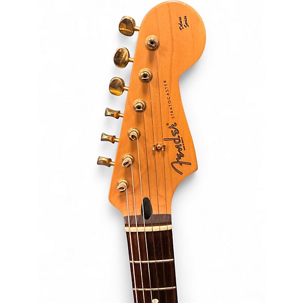 Used Fender Deluxe Player's Stratocaster Crimson Red Transparent Solid Body Electric Guitar