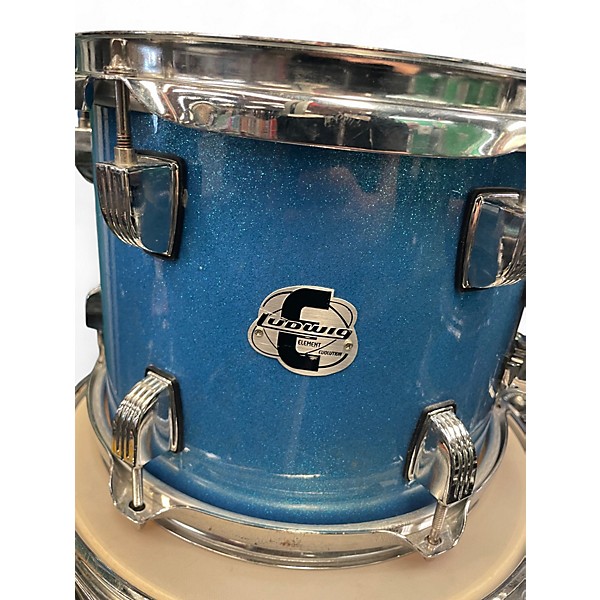 Used Ludwig 4 Piece ELEMENT EVOLUTION BLUE SPARKLE Drum Kit