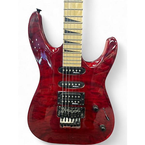 Used Jackson JS34Q Dinky Trans Red Solid Body Electric Guitar