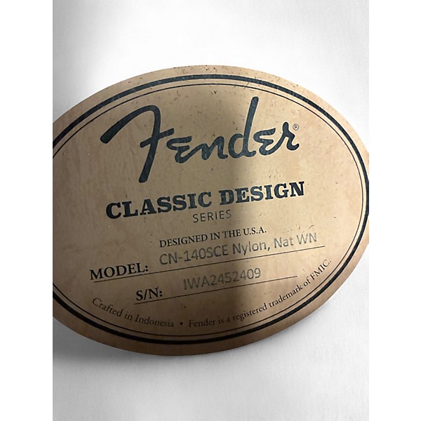 Used Fender CN-140SCE Natural Classical Acoustic Electric Guitar