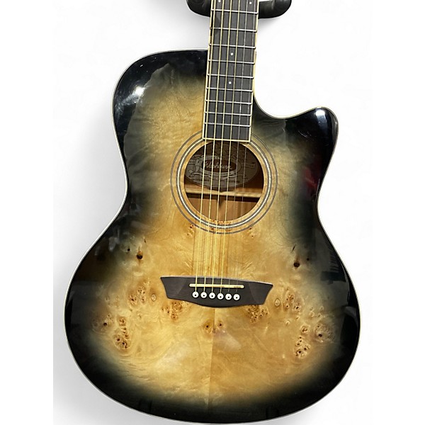 Used Washburn DFBACEB ASH BURL Acoustic Electric Guitar