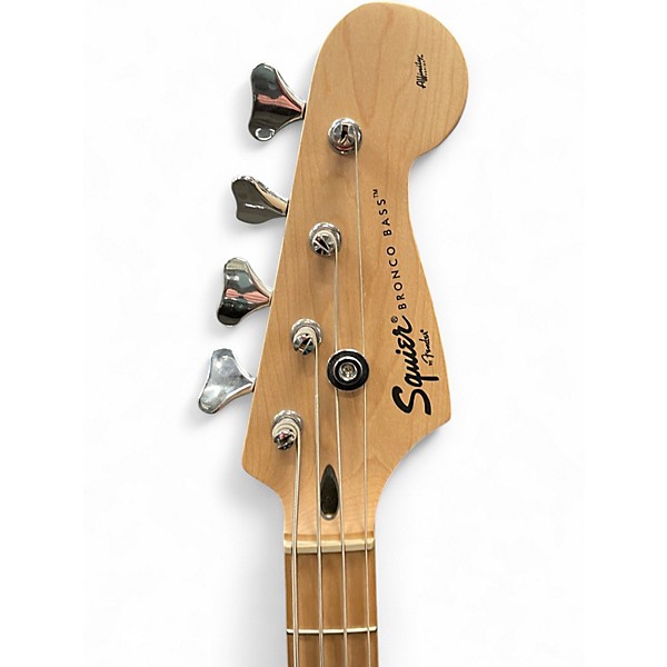 Used Squier Bronco Black Electric Bass Guitar