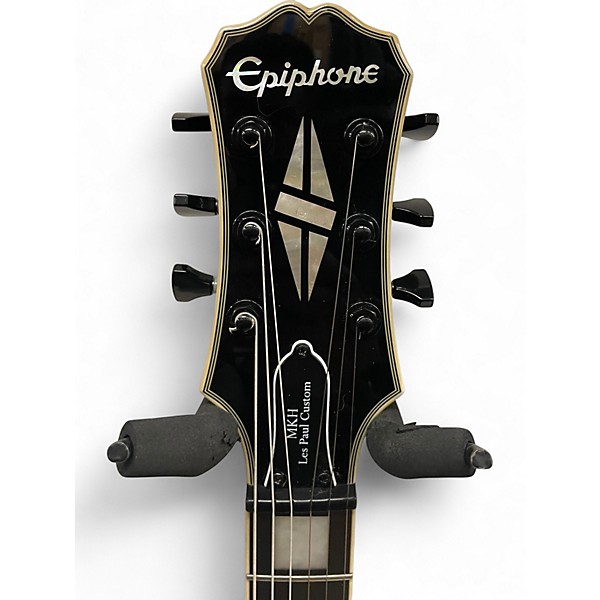 Used Epiphone MKH Les Paul Custom Black Solid Body Electric Guitar