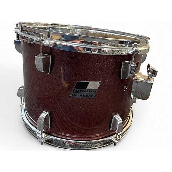 Used Ludwig 5 Piece Backbeat Red sparkle Drum Kit