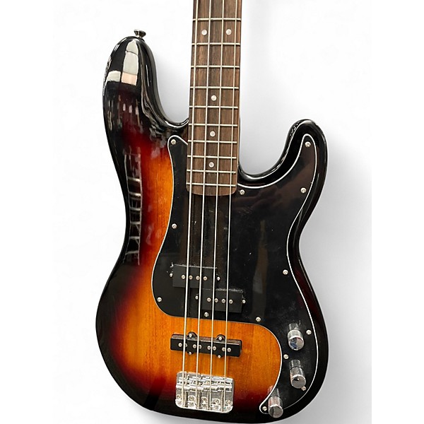 Used Squier AFFINITY SERIES PJ BASS Brown Sunburst Electric Bass Guitar
