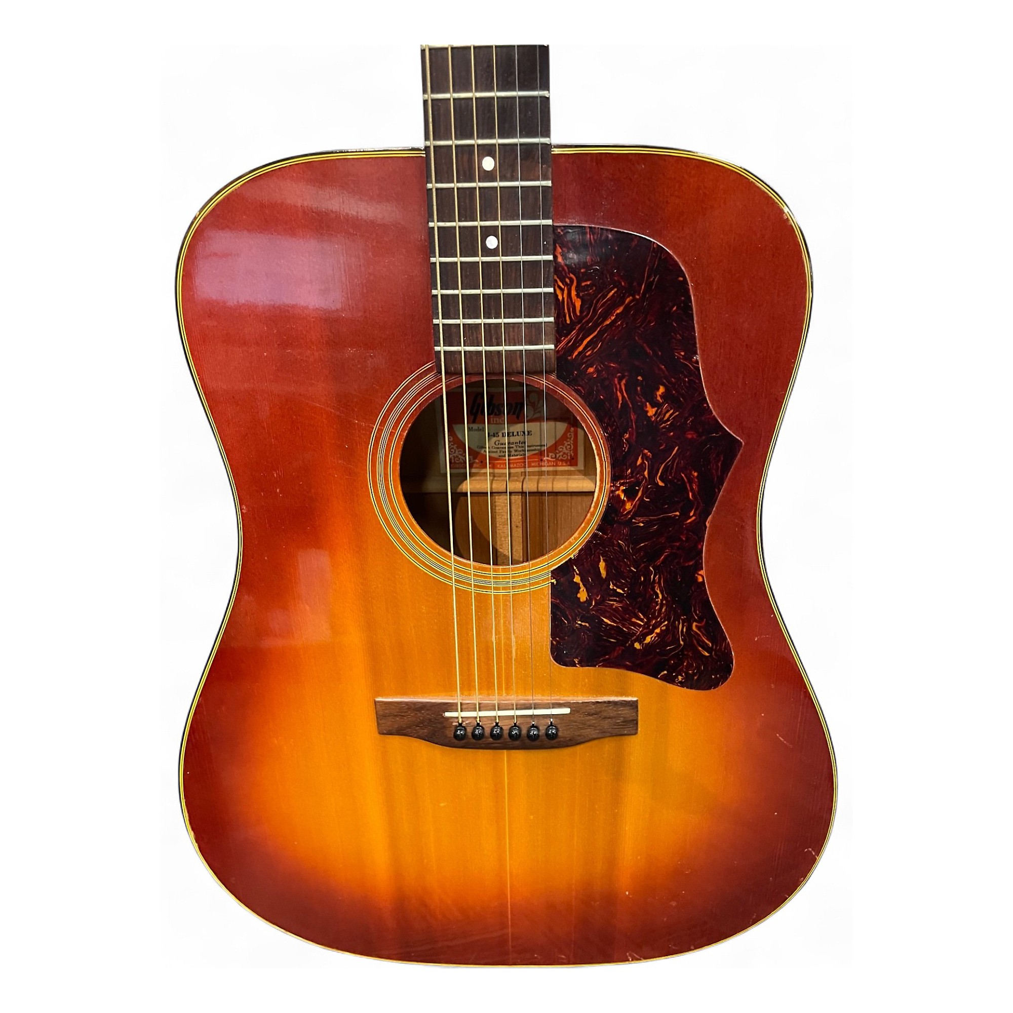 Vintage 1975 Gibson J-45 DELUXE Sunburst Acoustic Guitar Sunburst