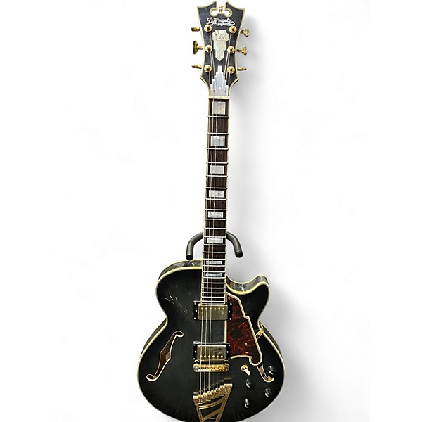 Used D'Angelico EX-SS Trans Black Hollow Body Electric Guitar