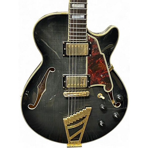 Used D'Angelico EX-SS Trans Black Hollow Body Electric Guitar