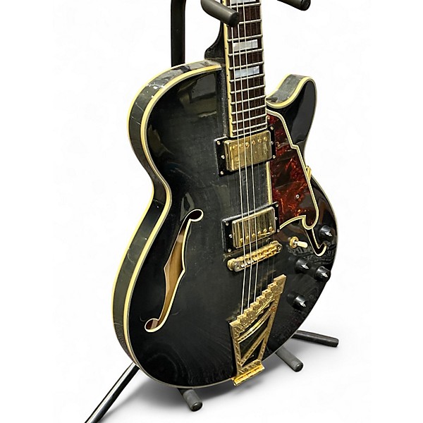 Used D'Angelico EX-SS Trans Black Hollow Body Electric Guitar