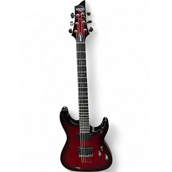 Used Schecter Guitar Research Demon 6 Crimson Red Burst Solid Body Electric Guitar