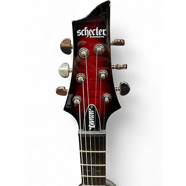 Used Schecter Guitar Research Demon 6 Crimson Red Burst Solid Body Electric Guitar