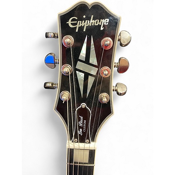 Used Epiphone Les Paul Custom silver burst Solid Body Electric Guitar