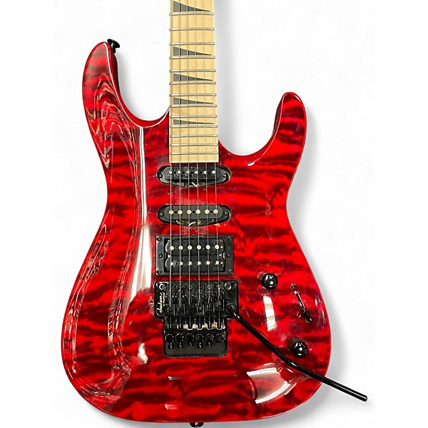 Used Jackson JS34Q Dinky Trans Red Solid Body Electric Guitar