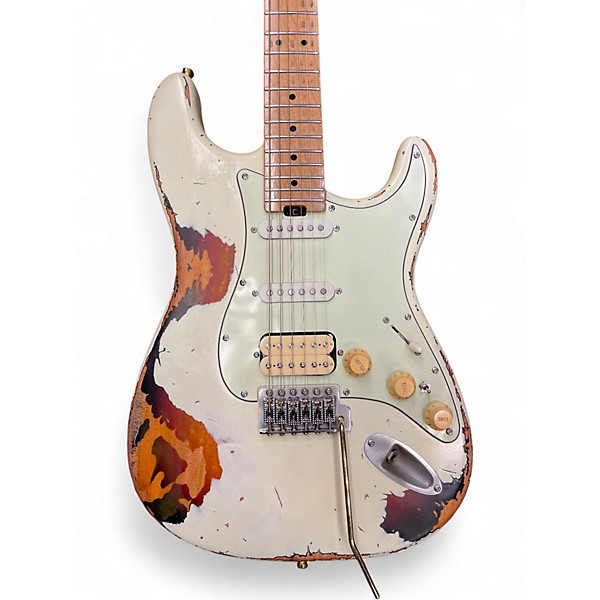 Used Firefly RELIC S STYLE WHITE ON 3 TONE SUNBURST Solid Body Electric Guitar