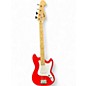 Used Squier Bronco Candy Apple Red Electric Bass Guitar