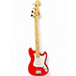 Used Squier Bronco Candy Apple Red Electric Bass Guitar