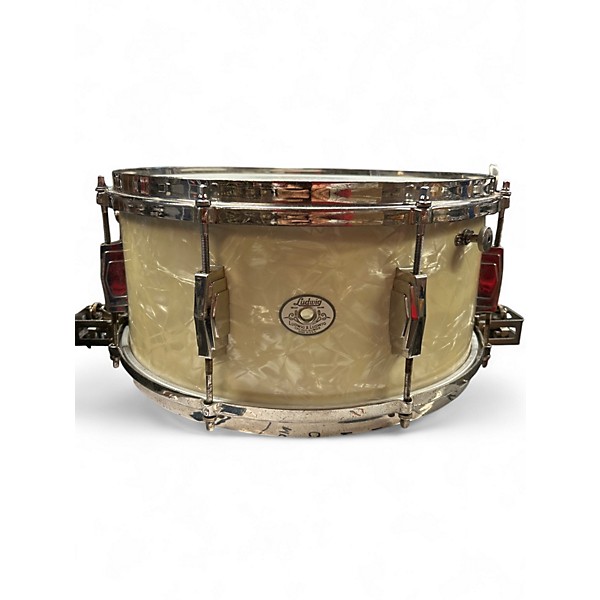 Vintage 1940s Ludwig 6.5X14 SUPER SWING WHITE MARINE PEARL Drum