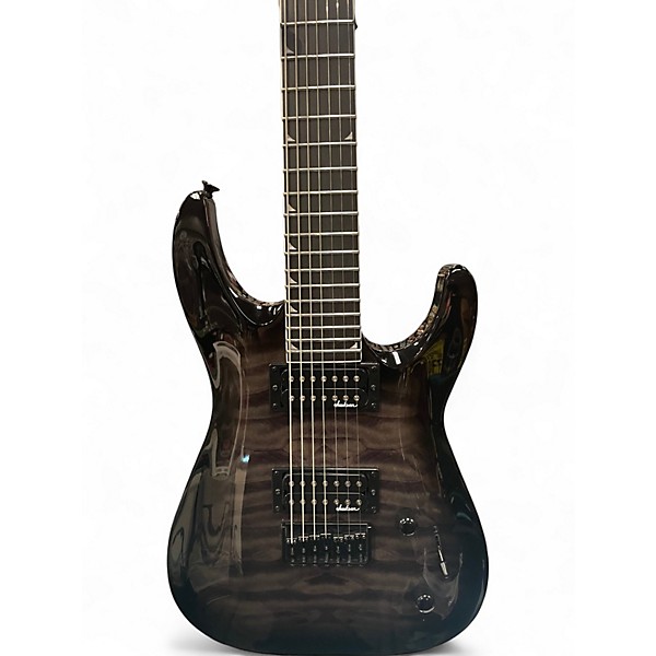 Used Jackson JS22Q-7 Transparent Black Solid Body Electric Guitar