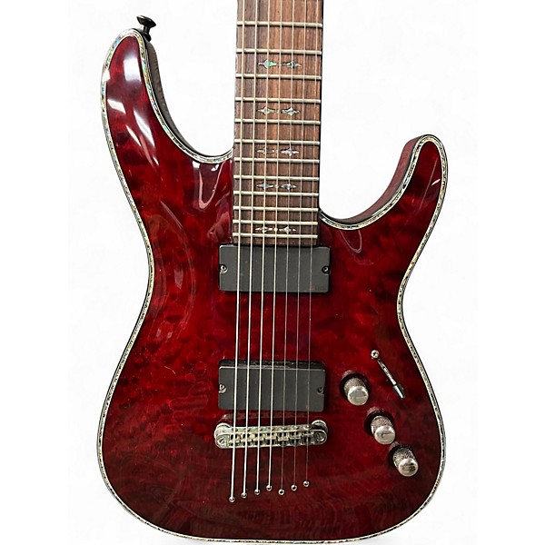 Used Schecter Guitar Research Hellraiser C7 7 String Red Solid Body Electric Guitar