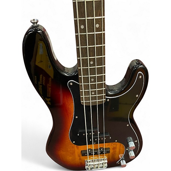 Used Squier Precision Bass 2 Tone Sunburst Electric Bass Guitar