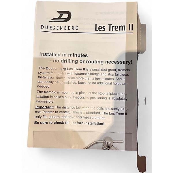 Used Duesenberg LES TREM II Guitar Tremolo