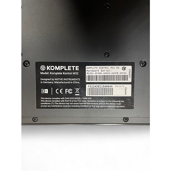 Used Native Instruments Kontrol M32 MIDI Controller