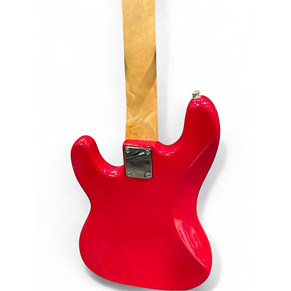 Used Squier Precision Bass Candy Apple Red Electric Bass Guitar