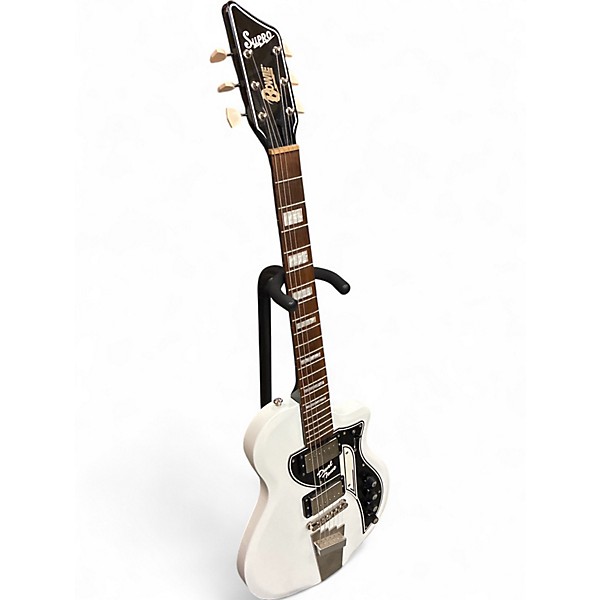 Used Supro BOWIE DUAL TONE White Solid Body Electric Guitar