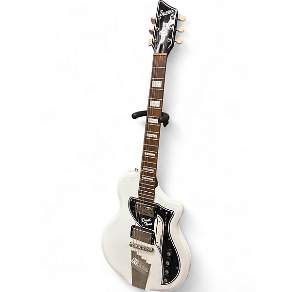 Used Supro BOWIE DUAL TONE White Solid Body Electric Guitar