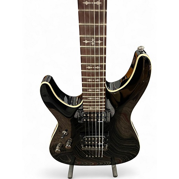 Used Schecter Guitar Research Omen 6 Left Handed BLACK Electric Guitar
