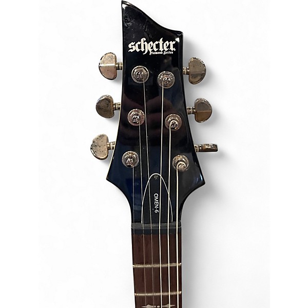 Used Schecter Guitar Research Omen 6 Left Handed BLACK Electric Guitar