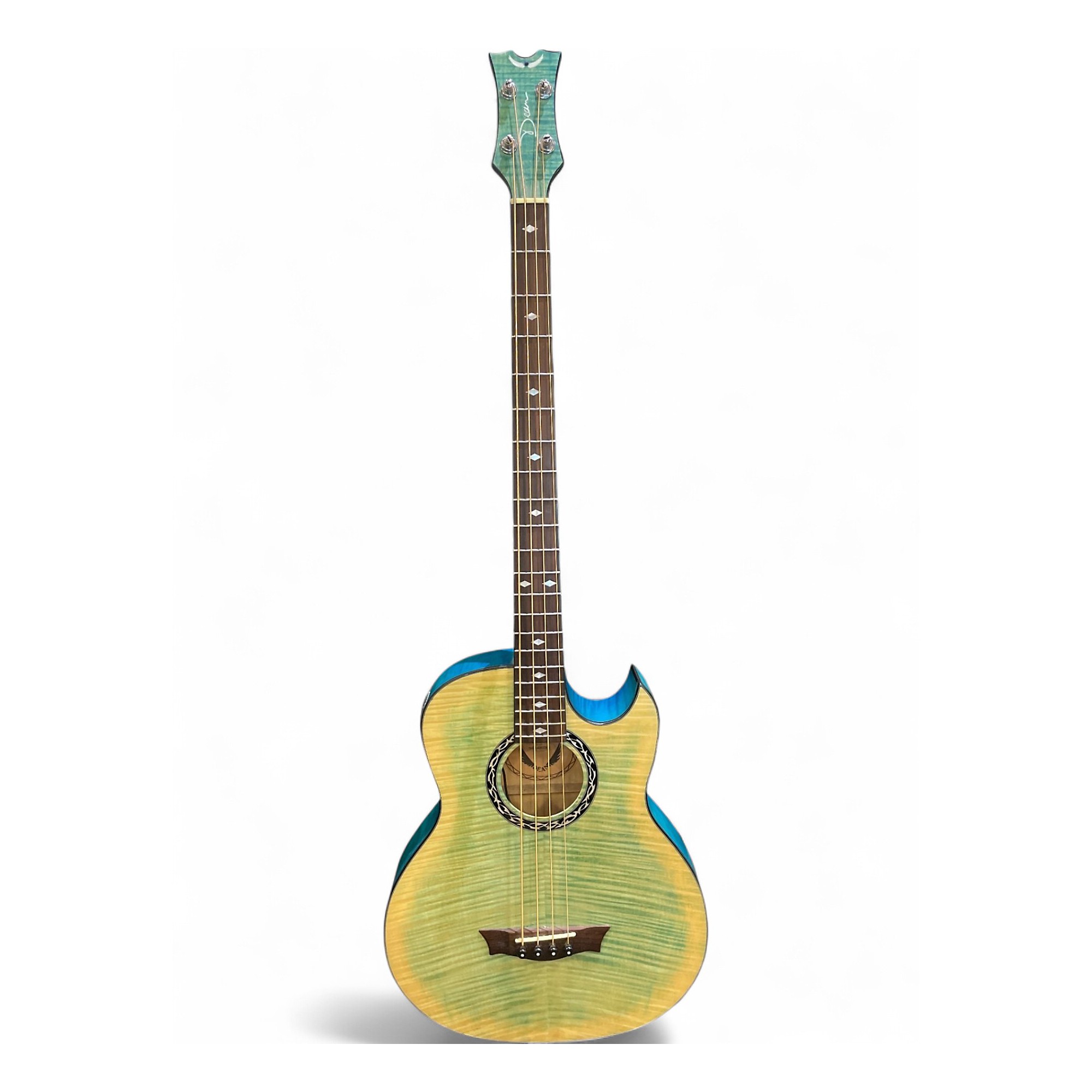 Used Dean EXB FM Ocean Blue Burst Acoustic Bass Guitar Ocean Blue