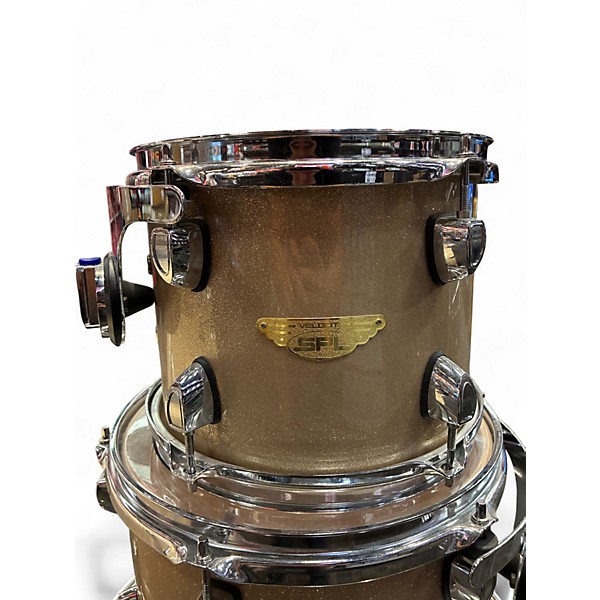 Used SPL 4 Piece Velocity Gold Sequin Drum Kit