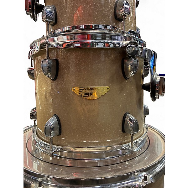 Used SPL 4 Piece Velocity Gold Sequin Drum Kit