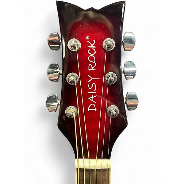 Used Daisy Rock Pixie Concert 6222 Candy Red Burst Acoustic Electric Guitar