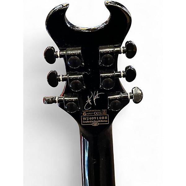 Used Schecter Guitar Research Synyster Gates Signature Custom S Black and Silver Solid Body Electric Guitar