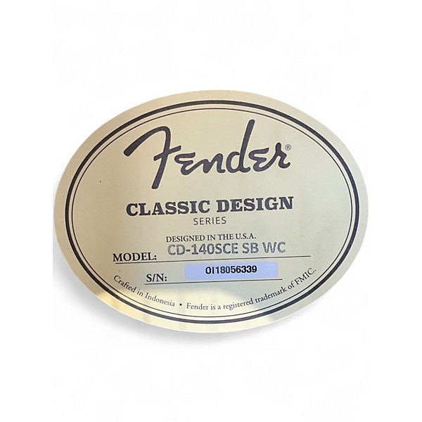 Used Fender CD140SCE Sunburst Acoustic Electric Guitar