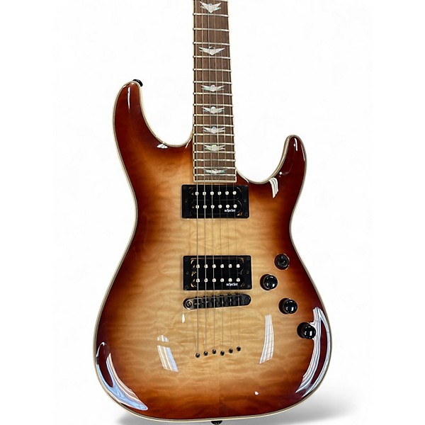 Used Schecter Guitar Research Omen Extreme 6 Sandburst Solid Body Electric Guitar