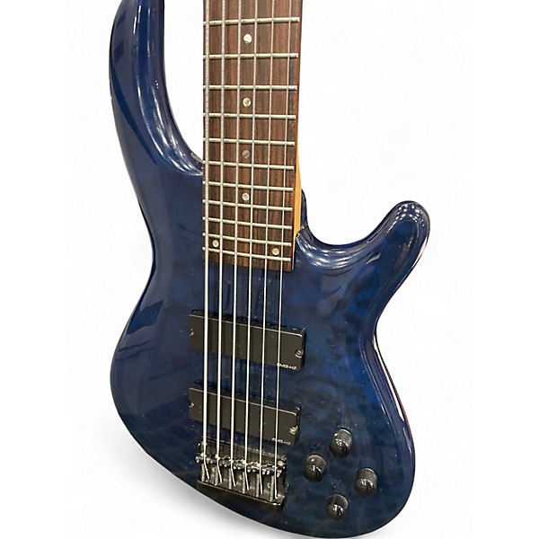 Used Dean EDGE Q6 BLUE Electric Bass Guitar
