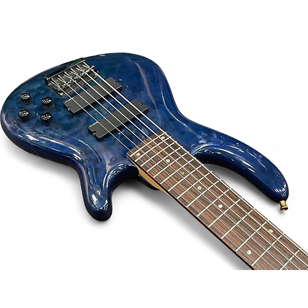 Used Dean EDGE Q6 BLUE Electric Bass Guitar