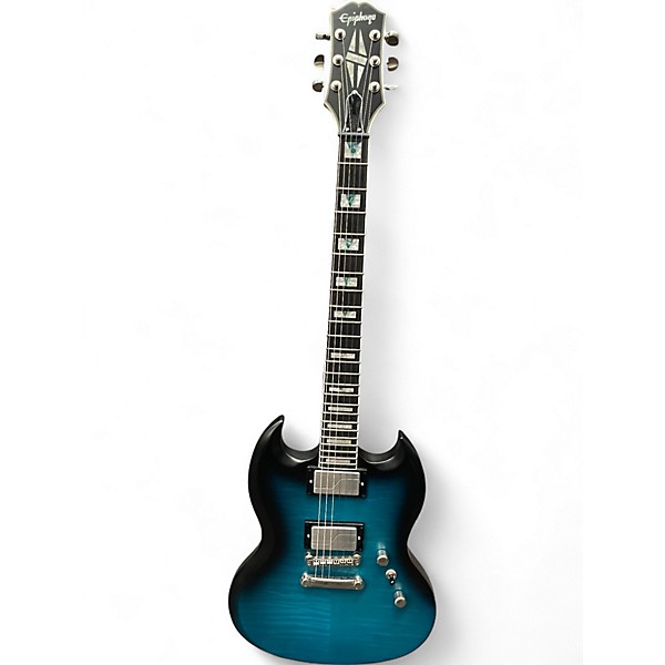 Used Epiphone PROPHECY SG Blue Tiger Aged Gloss Solid Body Electric Guitar
