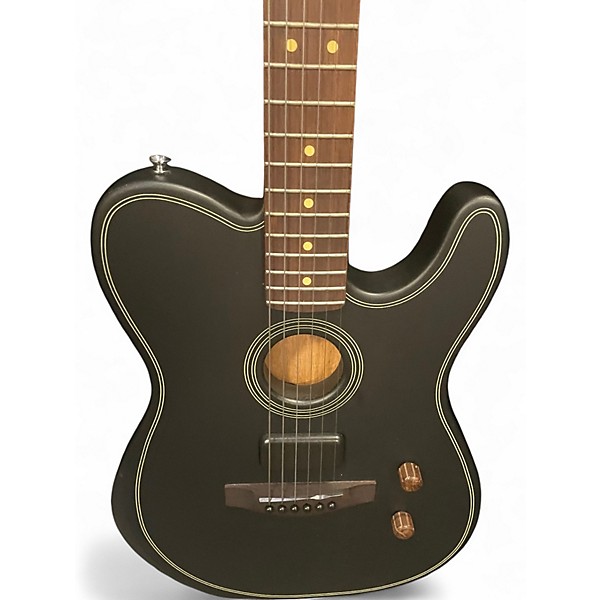 Used Fender ACOUSTASONIC STANDARD TELECASTER Black Acoustic Electric Guitar