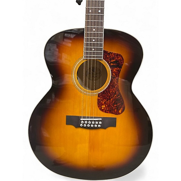 Used Guild F-2512E-DELUXE 2 Tone Sunburst 12 String Acoustic Electric Guitar