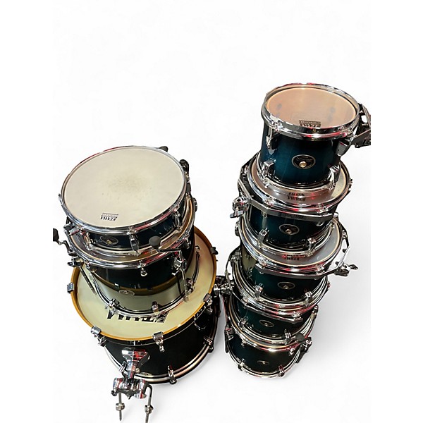Used TAMA 8 Piece Silverstar Blue to Black Fade Drum Kit