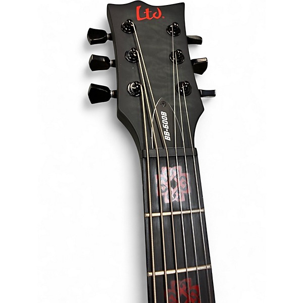 Used ESP LTD BB-600B Black and Silver Solid Body Electric Guitar