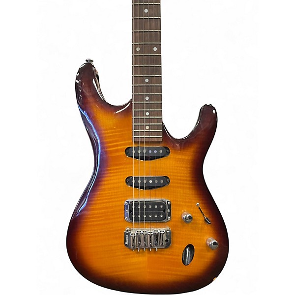 Used Ibanez sa160qm Amber Solid Body Electric Guitar