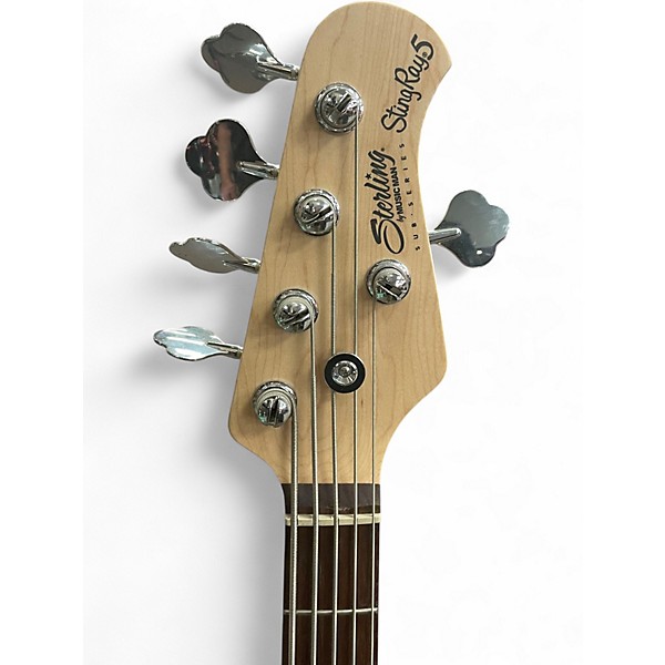 Used Sterling by Music Man STING RAY 5  SATIN RUBY RED BURST Electric Bass Guitar