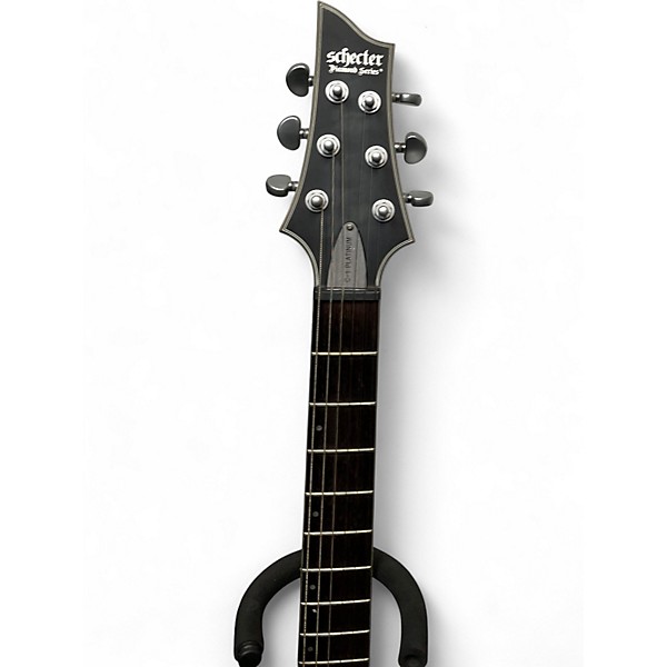 Used Schecter Guitar Research C1 Platinum Trans Black Solid Body Electric Guitar